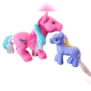 Vtg‎ My Little Pony Fakie Cabbage Patch Pink Heart Eyelashes White Stripe Large